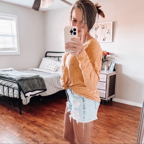 new love tree mustard tie front tee - Picture 3 of 7